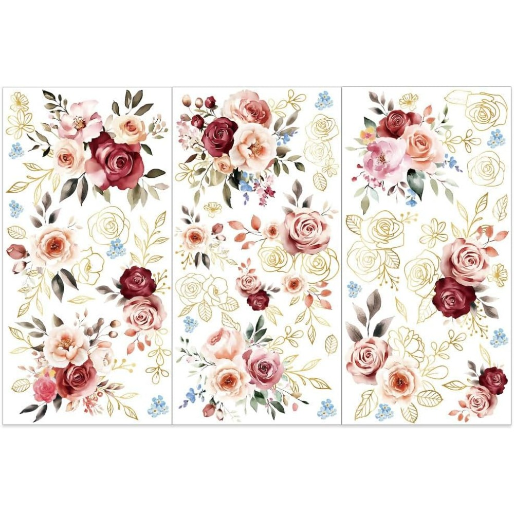 Embellishment Crafts - 3 pçs/set aquarela rosas esfregar em