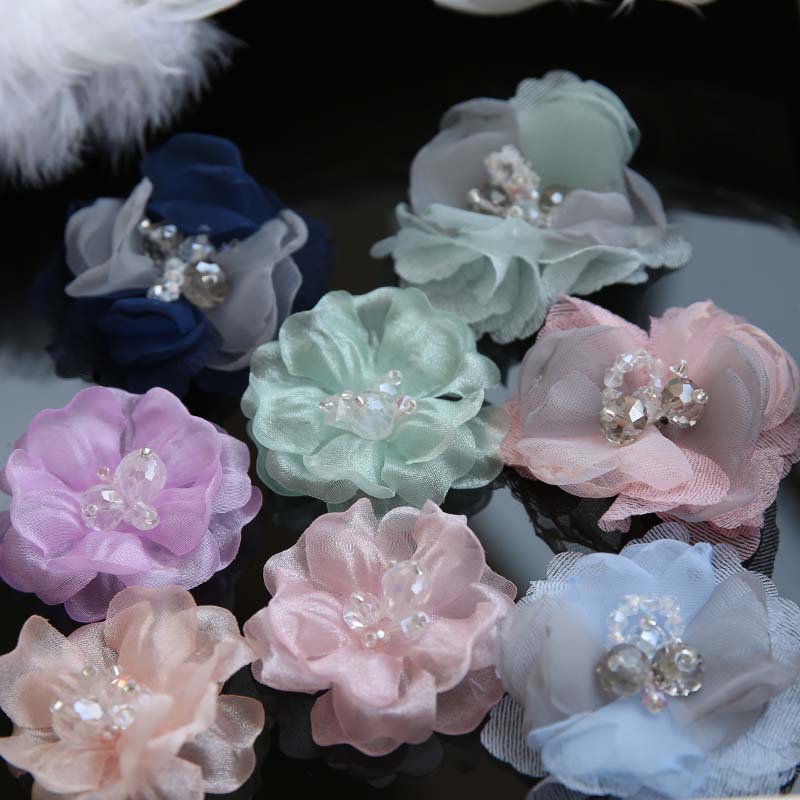 Sew On Rhinestone - 2 pçs strass flor frisado remendos