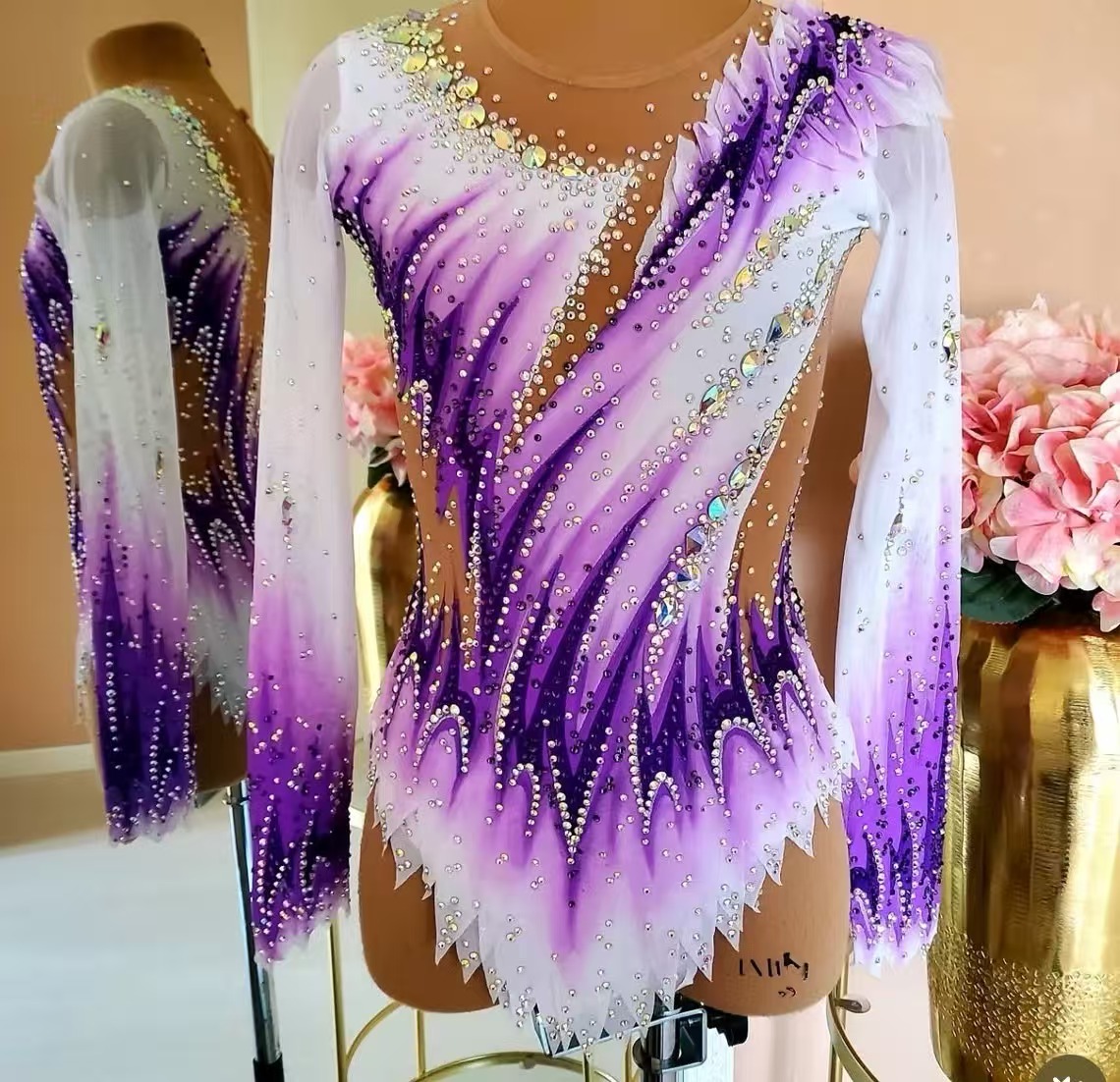 Leotardo de Ginástica Rítmica  - Rhinestone Banding Trim avaliação e preço